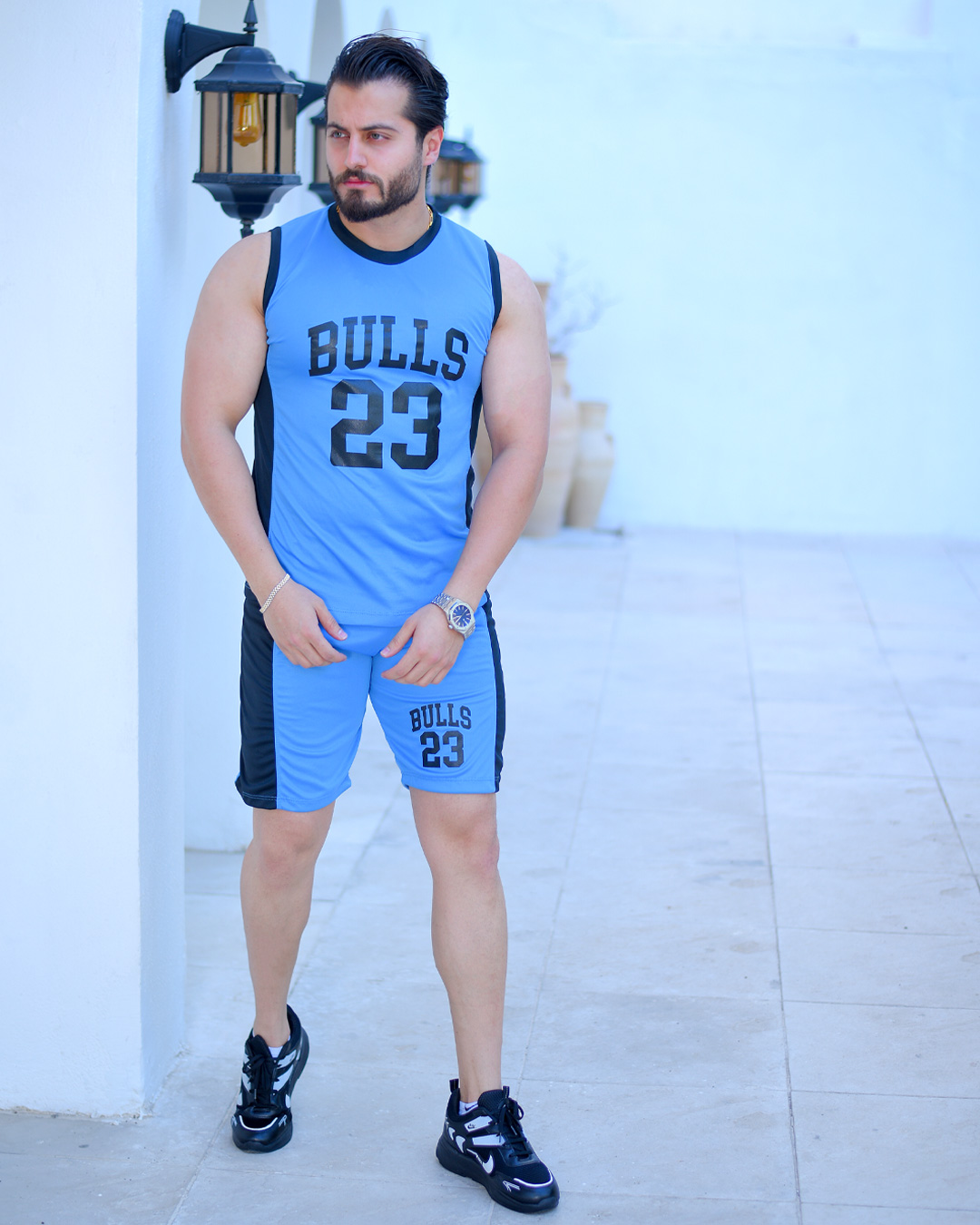 تاپ شلوارک مردانه مدل Bulls کد 6340